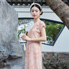 复古中国风，女装夏季新款苎麻全开襟平裁改良圆领旗袍OY-220221 商品缩略图2