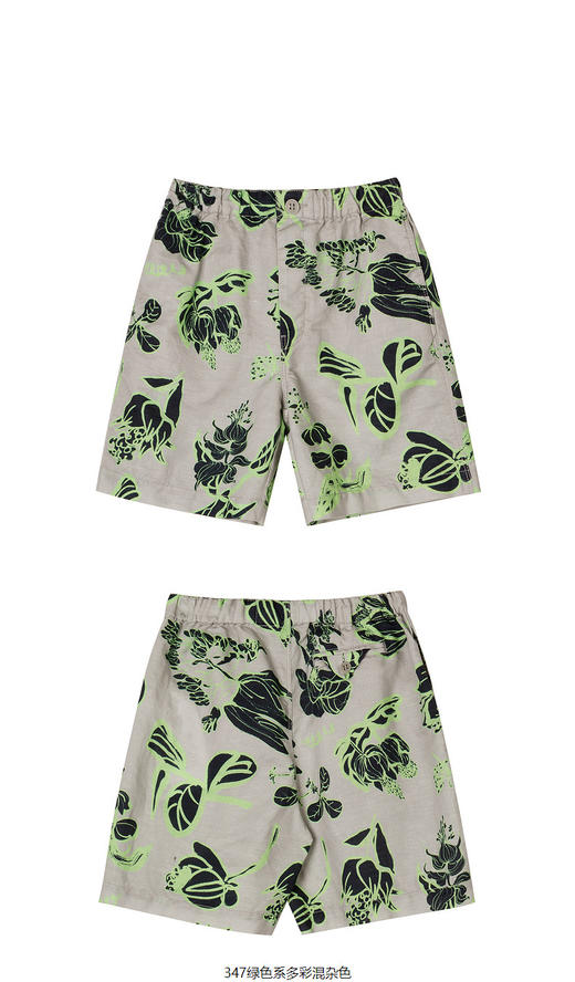 jnby   23年夏款  亚麻原创图案短裤  1N6E13790 商品图11