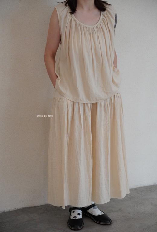 elsa esturgie 圆领缩褶领口无袖背心 商品图0