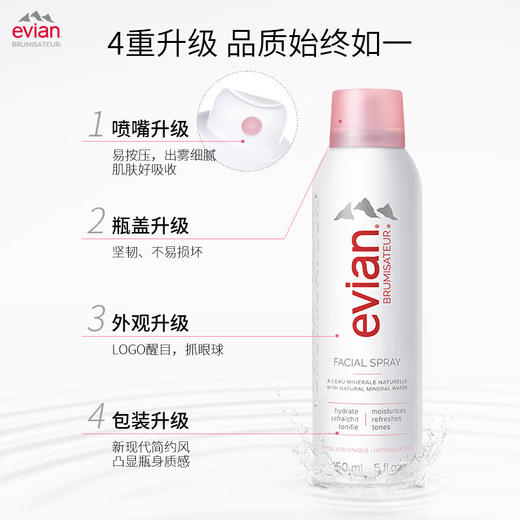 Evian依云 矿泉水补水喷雾 150ml/50ml/瓶 商品图3