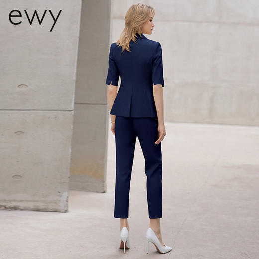 藏青色西装套装套裤女夏季比亚迪工装西服套装女职业售楼处工作服 商品图3