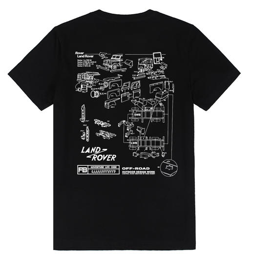 2023夏季新款路虎defender拆机图案设计印花队服定制男士短袖T恤 NMT-2003 商品图3