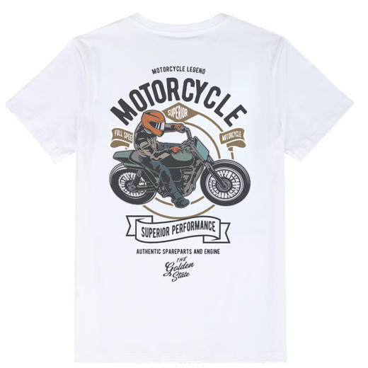 自由基地夏季新款定制队服摩托机车motorcycles风格图案半袖T恤衫 NMT-1990 商品图3