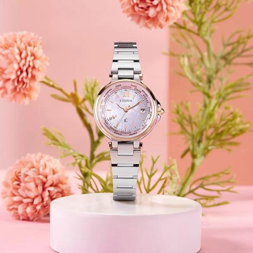 西铁城/CITIZEN多局电波时尚贝母钢带女士手表EC1011-62W 商品图4