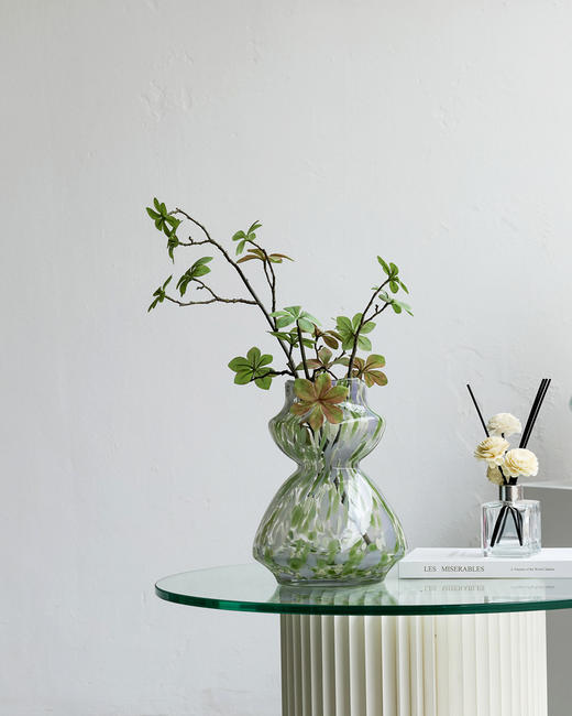 磁粉点点玻璃花瓶摆件饰品餐桌器皿花边口卷边花器 商品图6