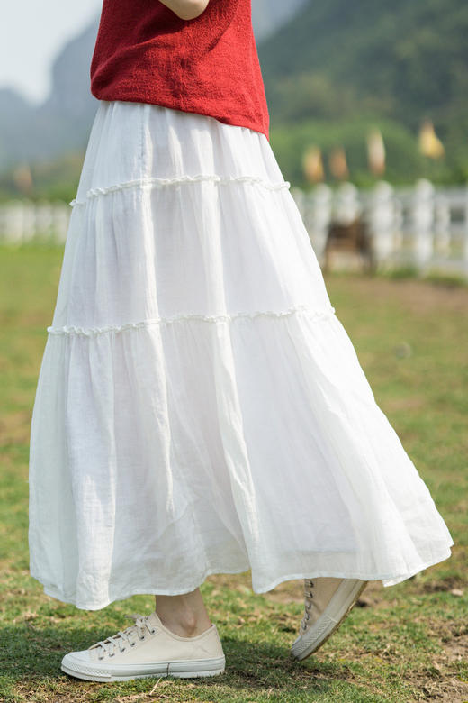 绽放273朵/天丝苎麻仙气半身裙 商品图5