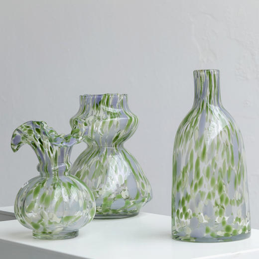 磁粉点点玻璃花瓶摆件饰品餐桌器皿花边口卷边花器 商品图7