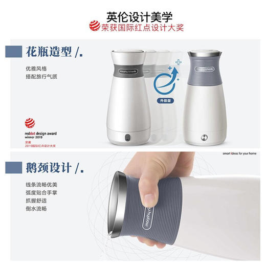 摩飞电器（Morphyrichards） 电水壶便携式不锈钢电热水壶旅行出差酒店烧水壶迷你小容量水壶 MR6090灰色【现货速发】 商品图4
