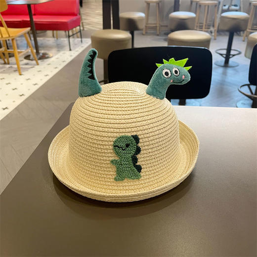 立体卡通恐龙遮阳帽 男宝宝帽子夏季男童草帽婴儿防晒帽 商品图5