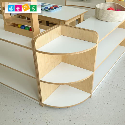 幼儿园家具实木教具转角柜架 蒙氏教具 桦木直角转角柜 商品图1