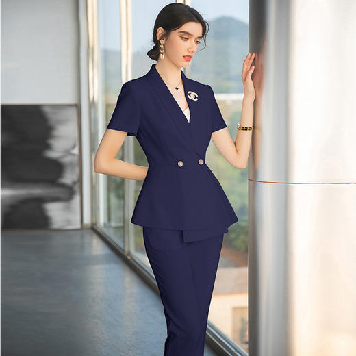 IWY/藏青色职业套装连衣裙优雅工作服都市时尚套装CP1542-L 商品图3