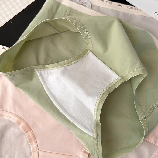 3条装！透气纯棉简约内裤女A类长绒棉5A级守护呼吸棉柔软舒适少女大码中腰三角裤 商品图3