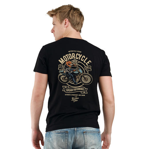 自由基地夏季新款定制队服摩托机车motorcycles风格图案半袖T恤衫 NMT-1990 商品图1