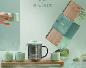禧竹翠青瓷茶具