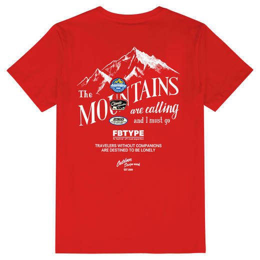 自由基地2023户外越野露营风山系设计印花男女通勤半袖T恤情侣服 NMT-2006 商品图4