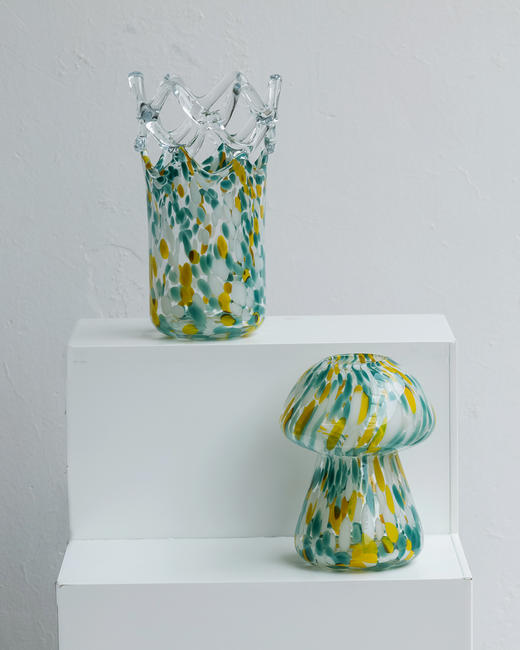 磁粉点点玻璃花瓶摆件饰品餐桌器皿花边口卷边花器 商品图7