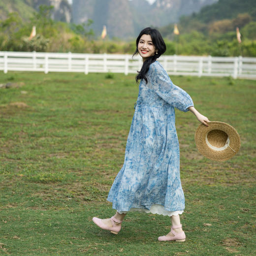 绽放294朵/高端100%砂洗苎麻连衣裙 商品图2