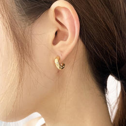 OKBA60258真金电镀欧美法式小众轻奢C行带钻钛针耳钉耳饰