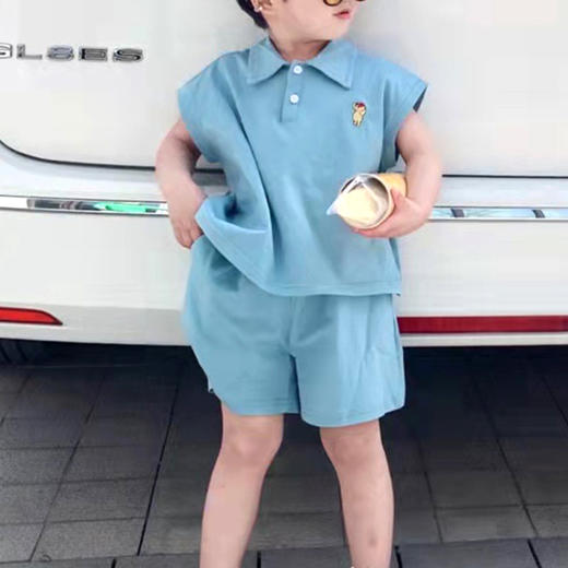 裁缝学苑TQ36新款翻领无袖背心POLO衫纸样短裤套装童装服装打板图 商品图2