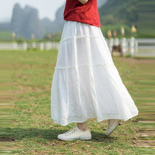 绽放273朵/天丝苎麻仙气半身裙 商品图0