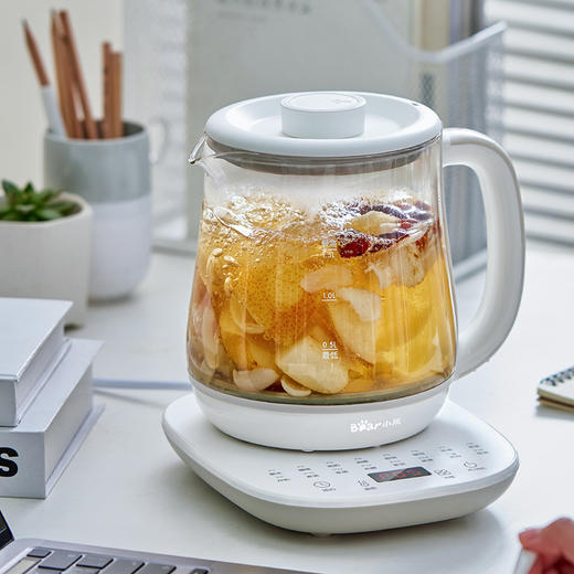 【小程序】小熊养生壶 YSH-D15V9 白色 玻璃壶身+牛皮箱 有滤网 无功能灯款 商品图6