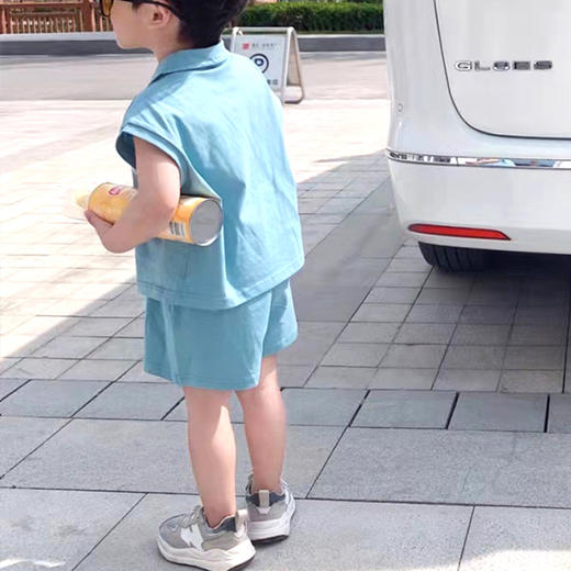 裁缝学苑TQ36新款翻领无袖背心POLO衫纸样短裤套装童装服装打板图 商品图6