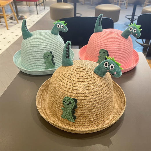 立体卡通恐龙遮阳帽 男宝宝帽子夏季男童草帽婴儿防晒帽 商品图2