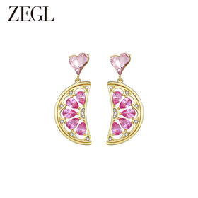 ZEGL设计师水果系列西柚耳环女小众设计感高级耳钉925银针耳饰品