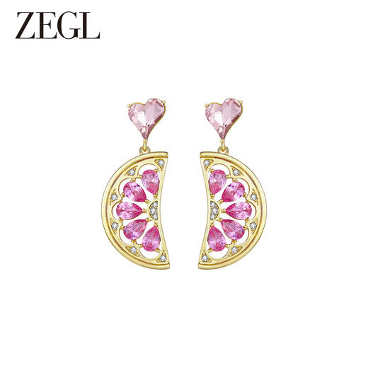 ZEGL设计师水果系列西柚耳环女小众设计感高级耳钉925银针耳饰品 商品图0