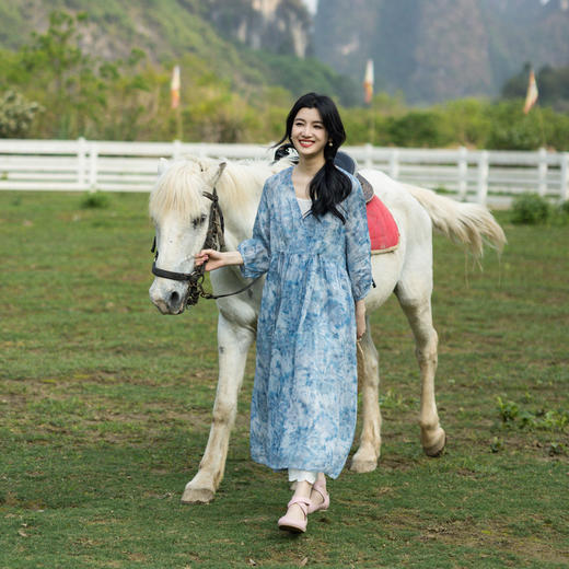 绽放294朵/高端100%砂洗苎麻连衣裙 商品图1