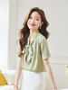 甜美蝴蝶结短袖衬衫女2023夏季新款小众垂感衬衣别致上衣 商品缩略图1