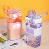 【日用百货】tritan创意塑料水杯女卡通弹跳盖方形杯子运动双饮吸管杯 商品缩略图1