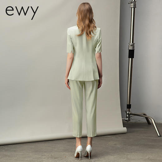 夏季高端绿色西装套裤女名媛修身职业西服套装薄款艺考面试工作服 商品图4