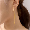 OKBA60257真金电镀欧美法式小众轻奢流苏正方形耳圈耳扣 商品缩略图0