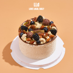 助力兑换：6英寸榛子巧克力坚果 · 奶油蛋糕（水果根据季节替换）