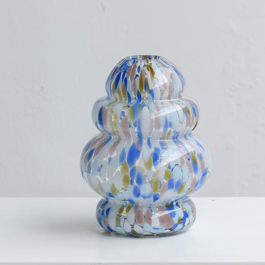 磁粉点点玻璃花瓶摆件饰品餐桌器皿花边口卷边花器 商品图3