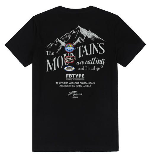 自由基地2023户外越野露营风山系设计印花男女通勤半袖T恤情侣服 NMT-2006 商品图2