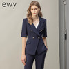 2023夏季新款气质藏青色短袖西装套装上班售楼部薄款工作服ol 商品缩略图4