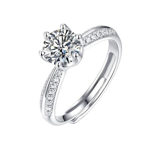 六鑫珠宝 莫桑钻半臂江山一克拉情侣求婚钻戒 商品图2