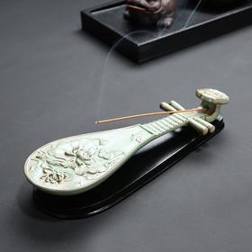 线香香插琵琶古琴陶瓷沉香熏香炉创意茶道中式摆件仿古香座线香炉