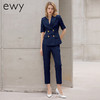 藏青色西装套装套裤女夏季比亚迪工装西服套装女职业售楼处工作服 商品缩略图0