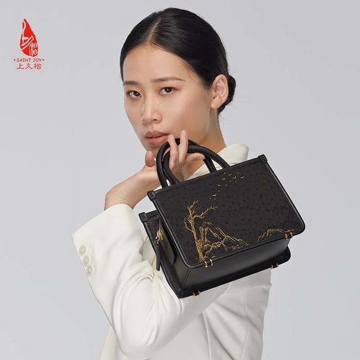 SAINTJOY/上久楷 宋锦女式拎包  松雁金山来  BWW22A1001 商品图4