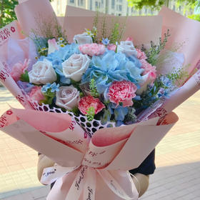 【留住好时光】绣球➕玫瑰➕康乃馨时尚大花束