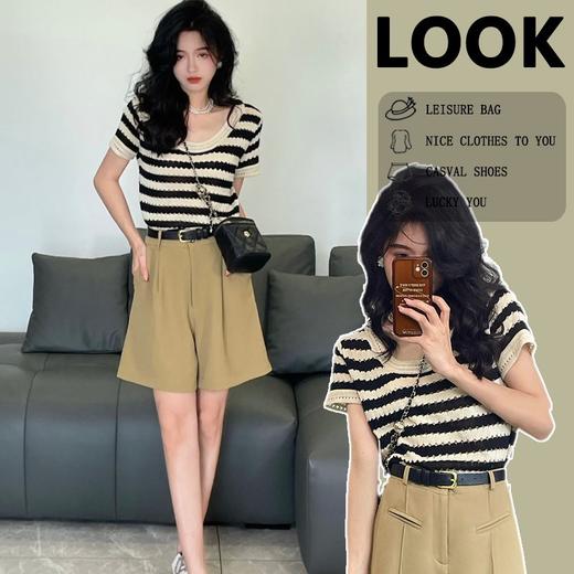 【时髦与舒适并存，敲好看】美式条纹针织吊带小背心女夏季外穿设计感小众冰丝坎肩无袖上衣潮 商品图6