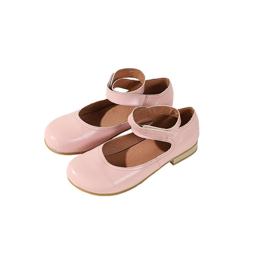 绽放G085朵/复古百搭牛皮圆头亮面防滑耐磨米色法式芭蕾小皮鞋女 商品图4