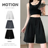 「西装A字裤！数款可选」雪纺西装短裤 女高腰夏季薄款显瘦黑色休闲阔腿小个子冰丝五分中裤 商品缩略图1