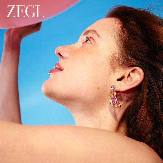 ZEGL设计师水果系列西柚耳环女小众设计感高级耳钉925银针耳饰品 商品图1