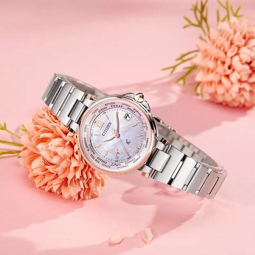 西铁城/CITIZEN多局电波时尚贝母钢带女士手表EC1011-62W 商品图3