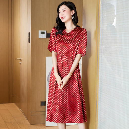 ASE-23069时尚气质百搭优雅知性真丝连衣裙 商品图2