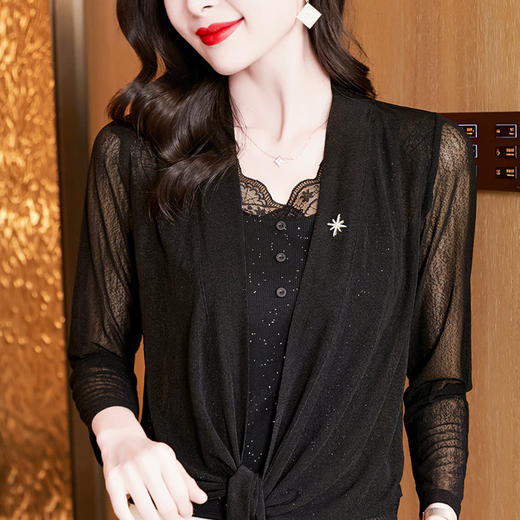 夏季新款，时尚百搭纯色九分袖外披衣百搭大码空调衫KQL-E37M2612 商品图6